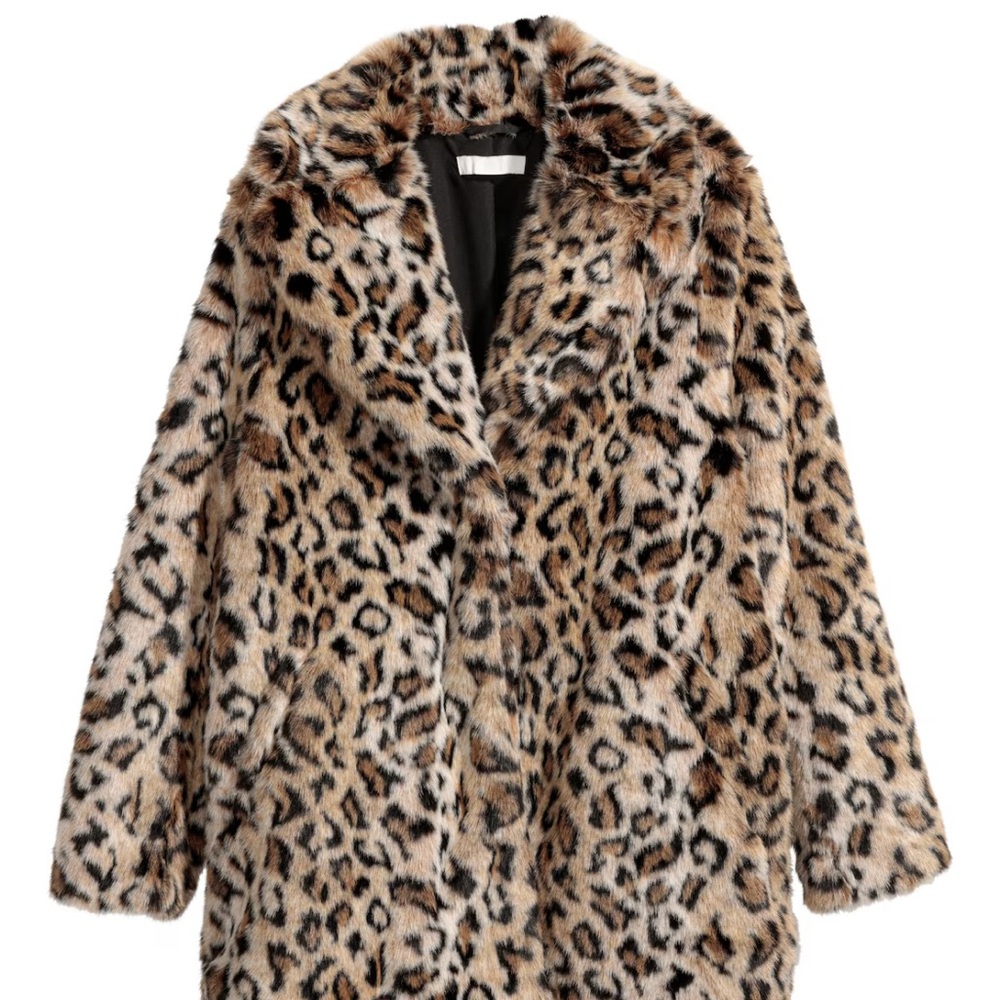 H&M leopard Print Teddy Jacket